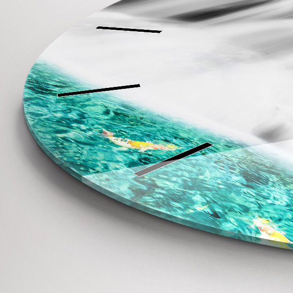 Ceas rotund de perete din sticlă Cascada în Thailanda