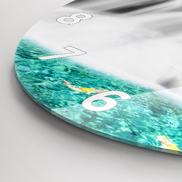 Ceas rotund de perete din sticlă Cascada în Thailanda