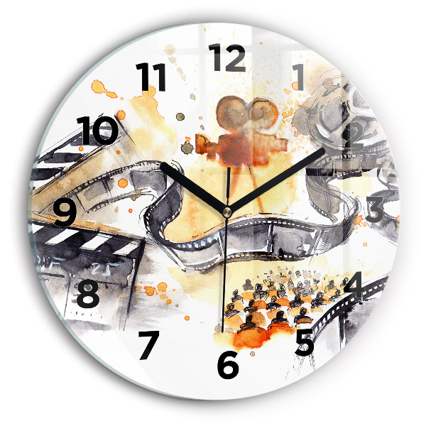 Ceas rotund de perete din sticlă Cinematografia camerei