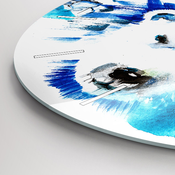 Ceas rotund de perete din sticlă Un urs pe fundal de gheață