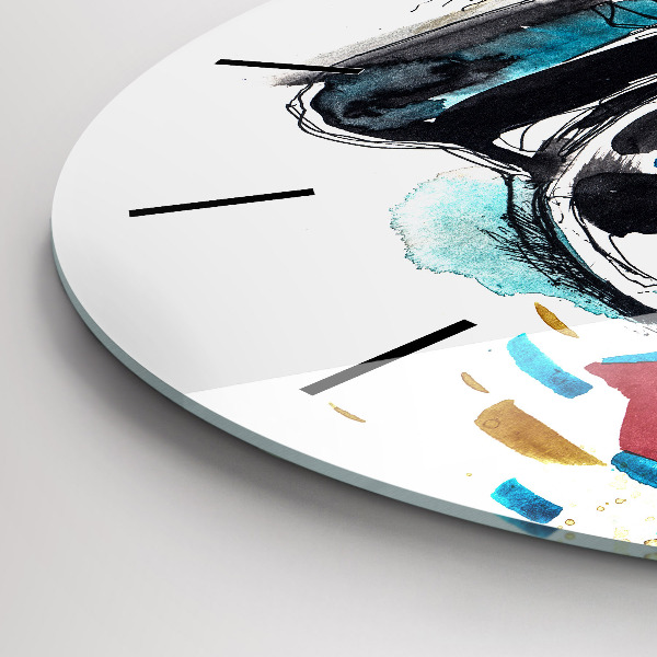 Ceas rotund de perete din sticlă Femeie fotograf