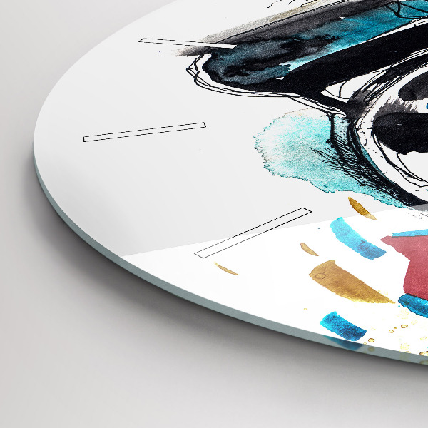 Ceas rotund de perete din sticlă Femeie fotograf