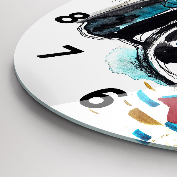 Ceas rotund de perete din sticlă Femeie fotograf