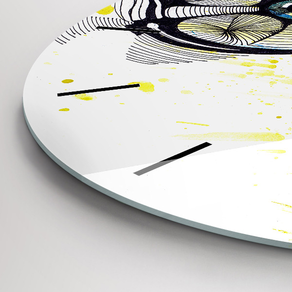 Ceas rotund de perete din sticlă Ochi cu ochelari