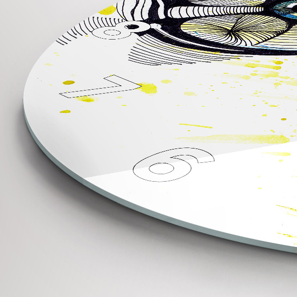 Ceas rotund de perete din sticlă Ochi cu ochelari