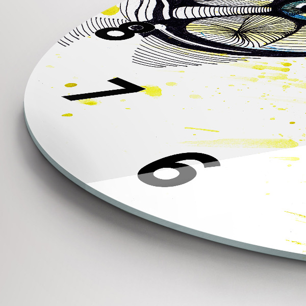 Ceas rotund de perete din sticlă Ochi cu ochelari