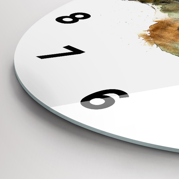 Ceas rotund de perete din sticlă Pasăre și carte