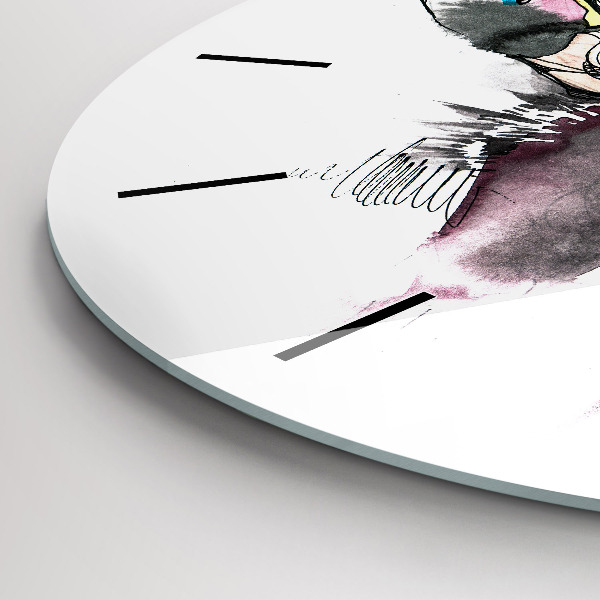 Ceas rotund de perete din sticlă Abstracția elanului