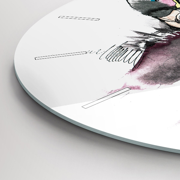 Ceas rotund de perete din sticlă Abstracția elanului