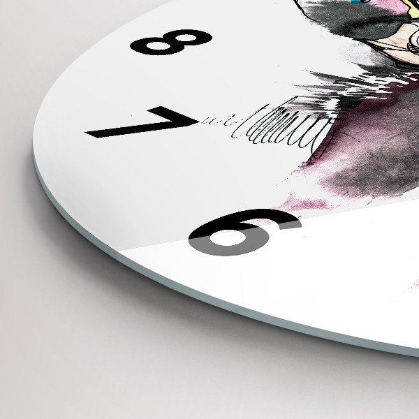 Ceas rotund de perete din sticlă Abstracția elanului