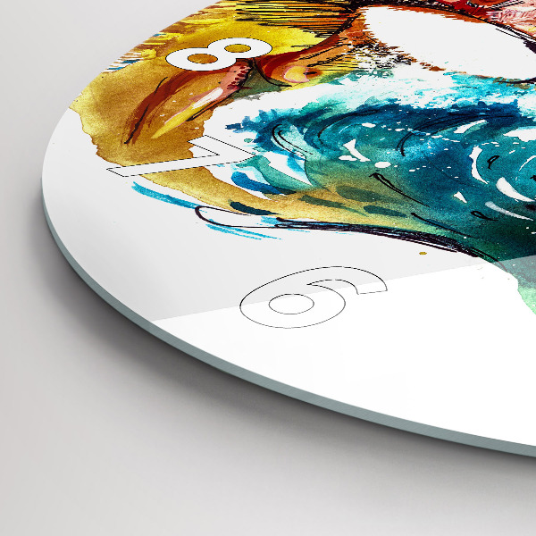 Ceas rotund de perete din sticlă Cultură - steag brazilian