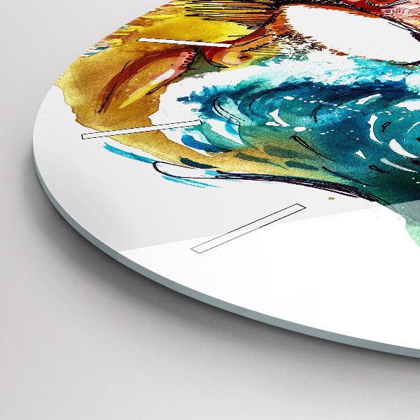 Ceas rotund de perete din sticlă Cultură - steag brazilian