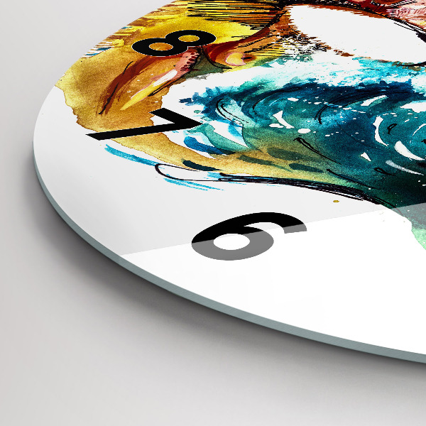 Ceas rotund de perete din sticlă Cultură - steag brazilian