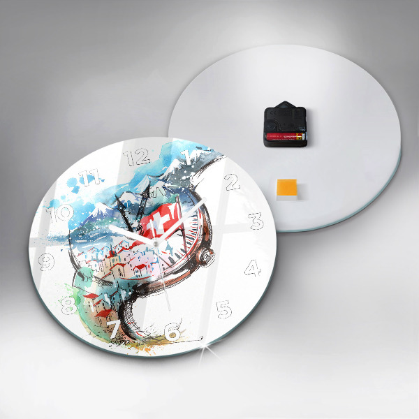 Ceas rotund de perete din sticlă Ceas elvețian