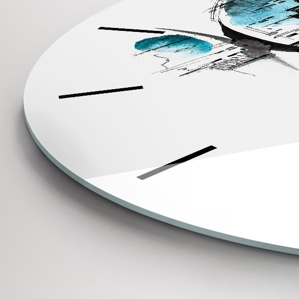 Ceas rotund de perete din sticlă Orașul în ochelari