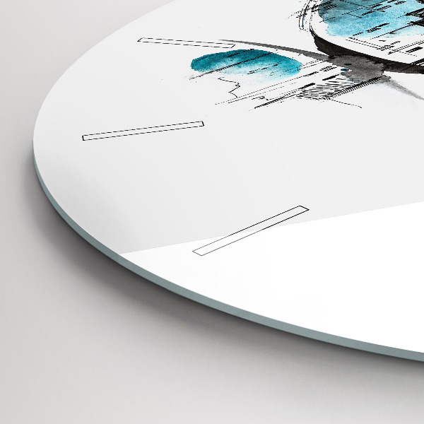 Ceas rotund de perete din sticlă Orașul în ochelari