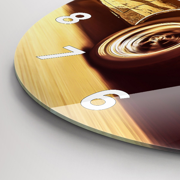 Ceas rotund de perete din sticlă Mașină veche clasică