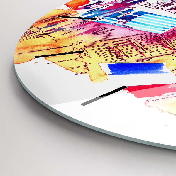 Ceas rotund de perete din sticlă Țări atractive ale lumii