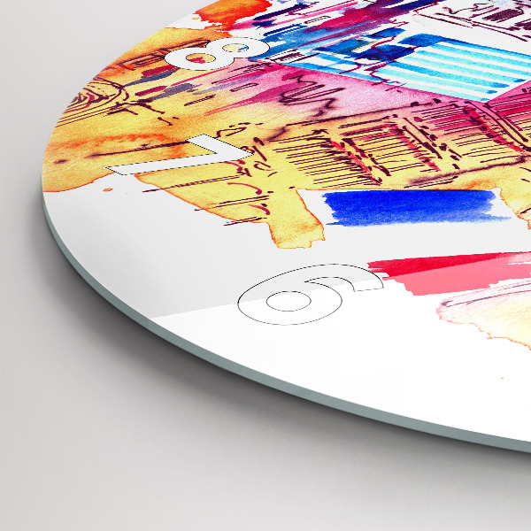 Ceas rotund de perete din sticlă Țări atractive ale lumii