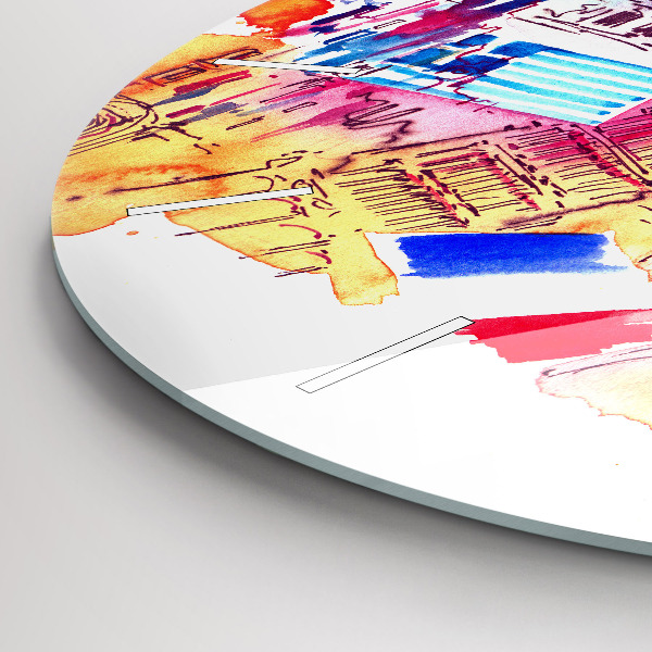 Ceas rotund de perete din sticlă Țări atractive ale lumii