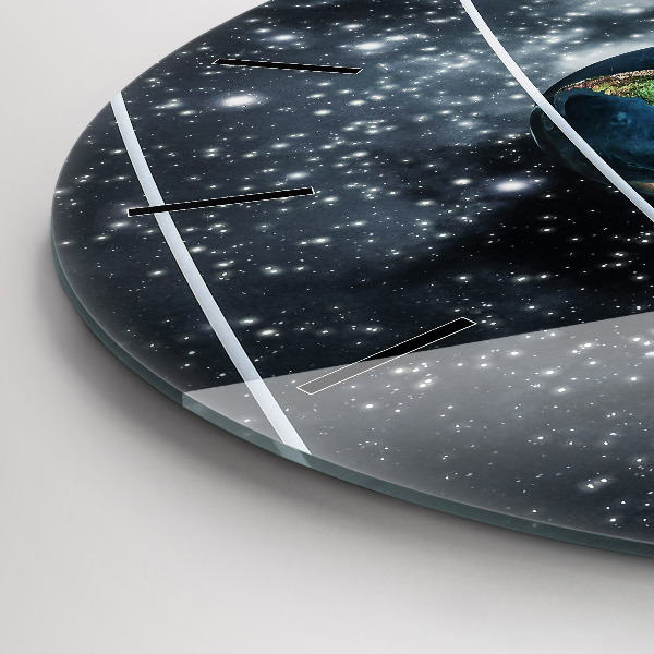 Ceas rotund de perete din sticlă Sistemul solar