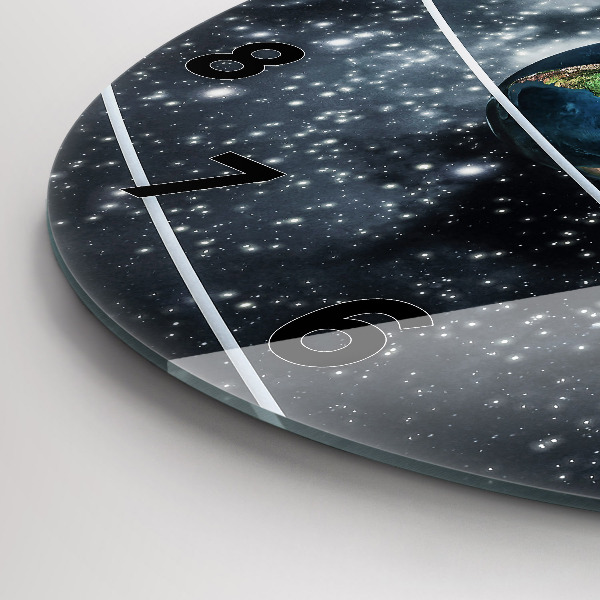 Ceas rotund de perete din sticlă Sistemul solar