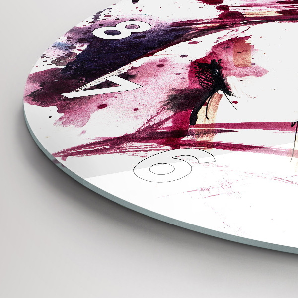 Ceas rotund de perete din sticlă Abstracția iubitorilor