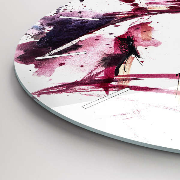 Ceas rotund de perete din sticlă Abstracția iubitorilor