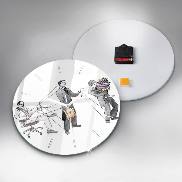 Ceas rotund de perete din sticlă Oameni păpuși