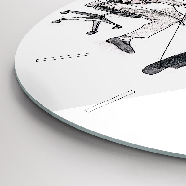 Ceas rotund de perete din sticlă Oameni păpuși