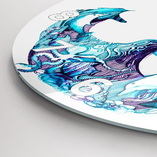 Ceas rotund de perete din sticlă Ancoră de mare