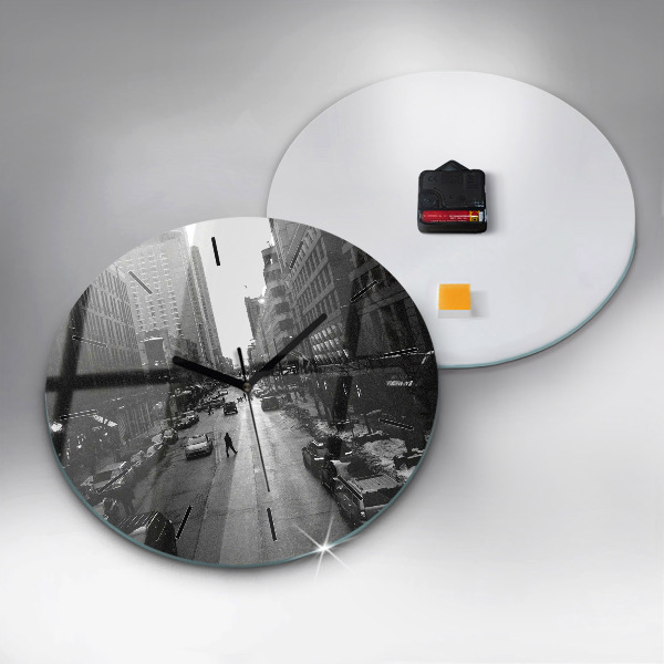 Ceas rotund de perete din sticlă Străzile orașului Chicago