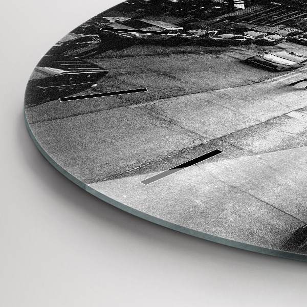 Ceas rotund de perete din sticlă Străzile orașului Chicago