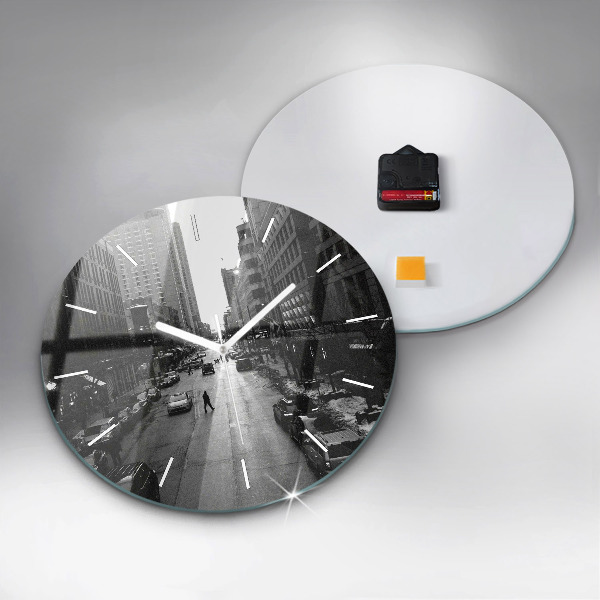 Ceas rotund de perete din sticlă Străzile orașului Chicago