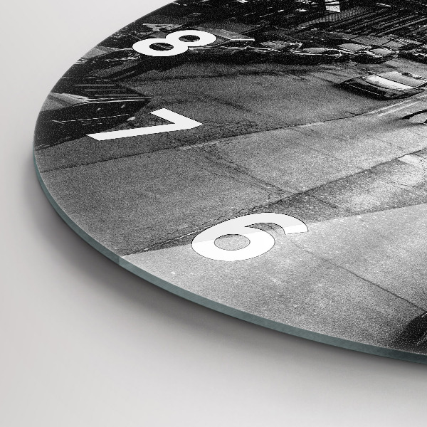 Ceas rotund de perete din sticlă Străzile orașului Chicago