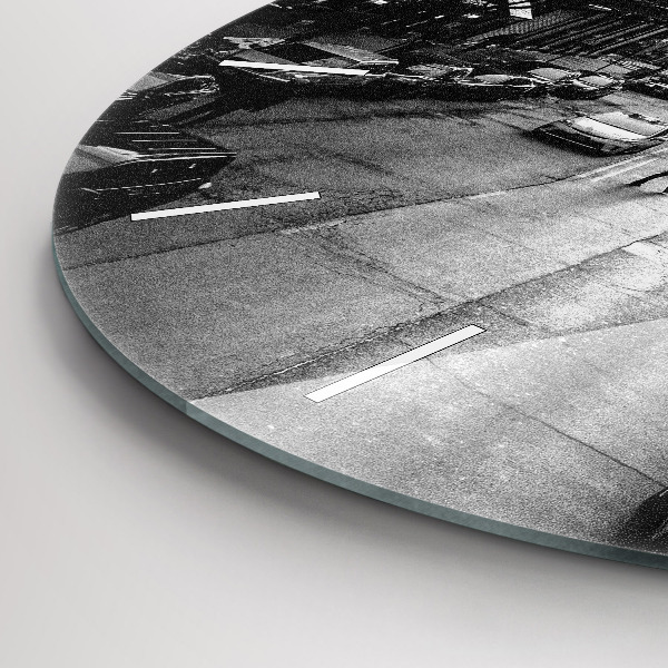 Ceas rotund de perete din sticlă Străzile orașului Chicago