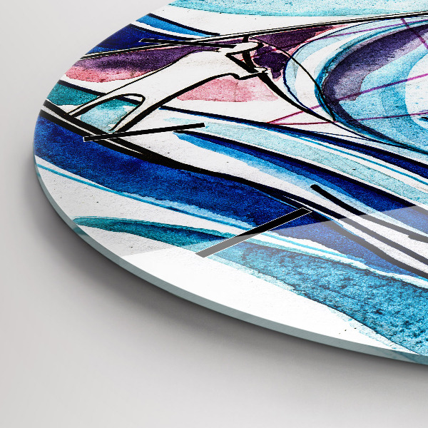 Ceas rotund de perete din sticlă Placă de surf