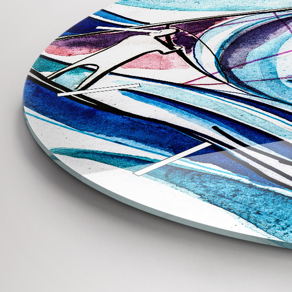 Ceas rotund de perete din sticlă Placă de surf