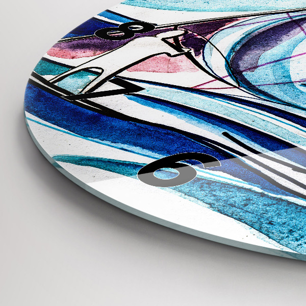 Ceas rotund de perete din sticlă Placă de surf