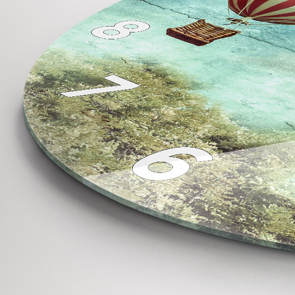 Ceas rotund de perete din sticlă Baloane pictate