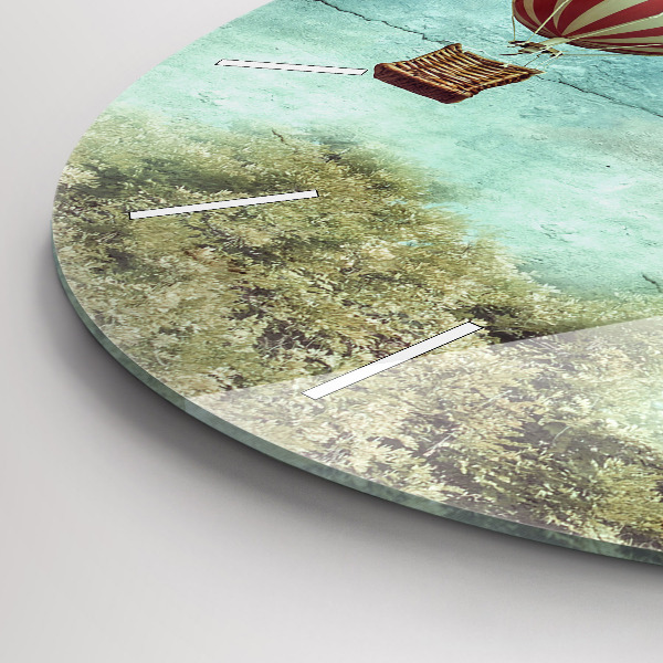 Ceas rotund de perete din sticlă Baloane pictate