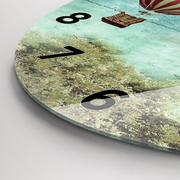 Ceas rotund de perete din sticlă Baloane pictate