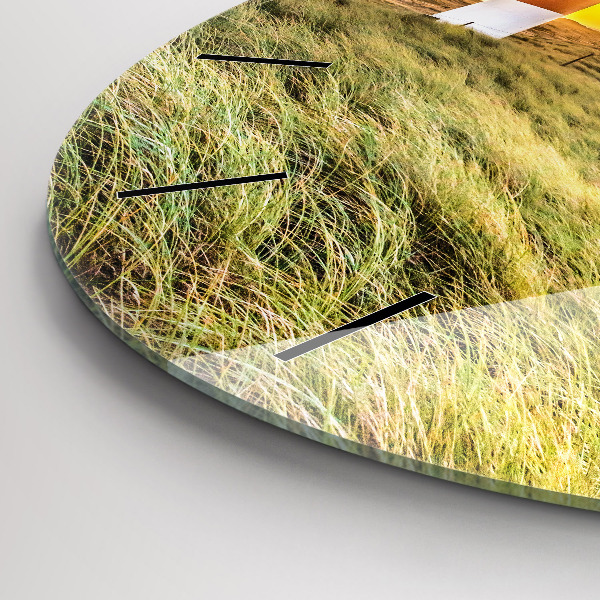 Ceas rotund de perete din sticlă Far