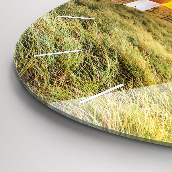 Ceas rotund de perete din sticlă Far