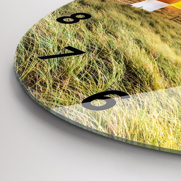 Ceas rotund de perete din sticlă Far