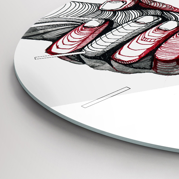 Ceas rotund de perete din sticlă ținându-se de mână