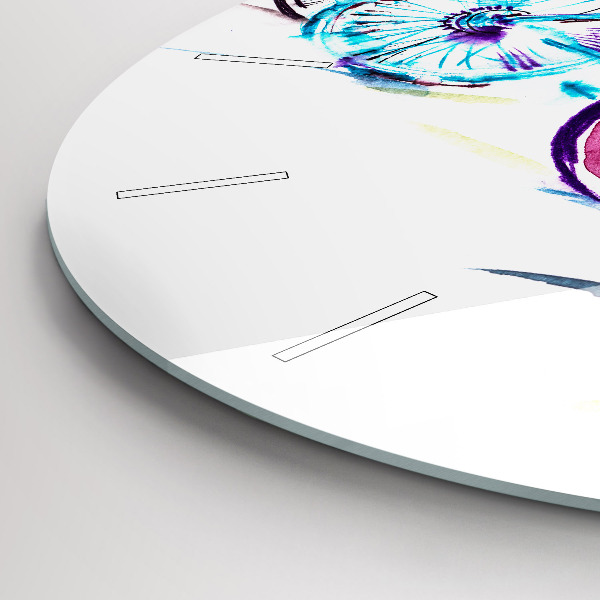 Ceas rotund de perete din sticlă Biciclete de oraș colorate