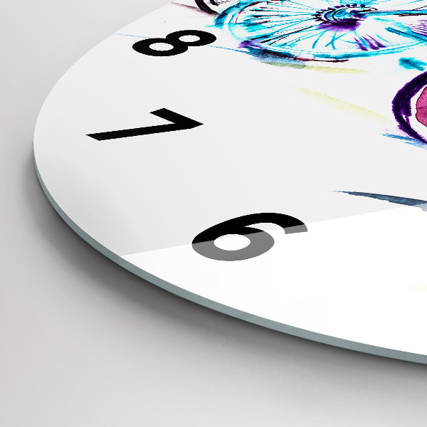 Ceas rotund de perete din sticlă Biciclete de oraș colorate