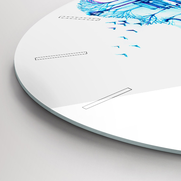 Ceas rotund de perete din sticlă Lacul Cello Park