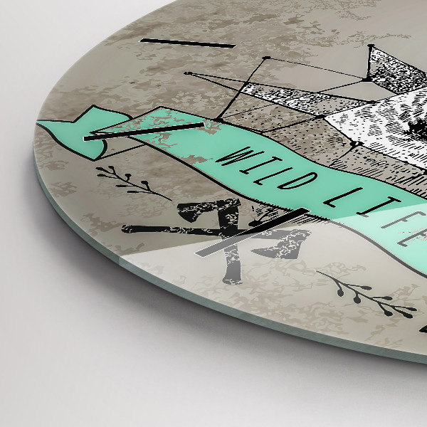 Ceas rotund de perete din sticlă Cap de cerb